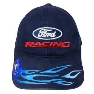 Ford Racing NASCAR Strapback Hat Blue One Size Embroidered 6 Panel